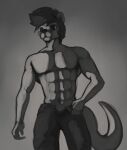  anthro gigachad hi_res keith lutrine male mammal marsminer monochrome muscular mustelid solo 