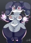  anthro belly blush breasts bronyant female generation_8_pokemon genitals hi_res indeedee looking_at_viewer navel nintendo nipples pokemon pokemon_(species) purple_body pussy solo video_games 