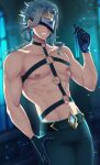  belt bishounen dottore_(genshin_impact) genshin_impact highres justsyl male_focus topless_male 
