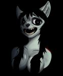  absurd_res anthro breast_squish breasts canid canine creepy female ghost half_naked halloween hi_res holidays horror_(theme) mammal mucdraco smile solo spirit squish 