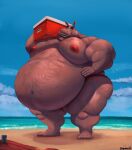  anthro beach belly belly_overhang belly_tuft big_belly big_moobs black_lips blue_eyes blue_sky bodily_fluids brown_body chest_tuft clothing common_hippopotamus erect_nipples feet hi_res hippopotamid huge_hips huge_thighs hyper hyper_belly lips looking_at_viewer looking_pleasured lying male mammal mature_male moobs navel nipples on_front overweight overweight_male pinup pose public public_exposure red_nipples romantic sea seaside sexy_eyes sky solo sweat sweaty_arms sweaty_belly sweaty_body sweaty_legs sweaty_moobs sweaty_thighs thick_lips thick_thighs thong thong_only tuft underwear uniparasite water wide_hips 