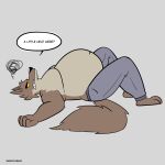  absurd_res angry belly big_belly canid canine canis dreamworks falling falling_over hi_res male mammal mindof moobs mr._wolf_(the_bad_guys) overweight overweight_male sweatpants the_bad_guys weight_gain wolf 