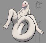  albino anthro arm_markings blep blush breasts claws crusch_lulu digital_drawing_(artwork) digital_media_(artwork) eyelashes female fingers genitals grey_background hand_on_pussy hi_res illogicaljumble leg_markings lizard lizardman_(overlord) long_tail looking_at_viewer markings neck_markings non-mammal_breasts nude overlord_(series) pussy red_eyes reptile scalie signature simple_background smile solo spread_legs spreading tail_markings tattoo teasing teasing_with_tail thick_tail tongue tongue_out tribal tribal_markings watermark white_body 