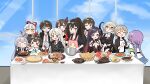  &gt;_&lt; 1boy 6+girls absurdres ahoge apron ascot bangs bare_shoulders black_choker black_coat black_hair black_jacket black_shorts blue_eyes braid breasts brown_hair choker cleavage closed_eyes coat cooking counter:side day detached_sleeves eating edel_meitner food food_request fork gaeun_(counter:side) gloves gradient_hair hair_ornament han_sorim heart heart-shaped_pupils highres hilde_(counter:side) holding holding_food holding_fork holding_pizza holding_spoon holding_whisk jacket joo_shiyoon joo_shiyoung junsuina_fujunbutsu kang_soyoung lee_yumi_(counter:side) licking_lips long_hair loose_necktie lumi_(counter:side) monocle multicolored_hair multiple_girls necktie official_art one_eye_closed open_clothes open_coat open_collar open_jacket open_mouth orange_eyes pink_apron pizza ponytail purple_eyes purple_hair red_eyes red_necktie rosaria_le_friede_(counter:side) shaded_face shirt short_hair shorts smile spoon steak sushi symbol-shaped_pupils tentacles tongue tongue_out twin_braids untucked_shirt whisk white_gloves white_hair white_shirt yang_harim yoo_mina 