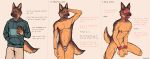  absurd_res anthro ball_gag blindfold blush canid canine canis chastity_cage chastity_device clothing collar container cuff_(restraint) cup dialogue domestic_dog front_view gag german_shepherd hand_behind_head handcuffs herding_dog hi_res holding_cup holding_object hoodie kneeling looking_at_viewer looking_away male mammal metal_cuffs nipple_clamp nipples nude offscreen_character open_mouth pastoral_dog restraints sequence shaking simple_background solo spread_legs spreading submissive submissive_male topwear wolftea42 