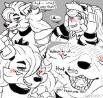  animatronic anthro blush canid canine canis clothing collar dialogue duo ear_piercing ear_ring female female/female five_nights_at_freddy&#039;s five_nights_at_freddy&#039;s:_security_breach hat headgear headwear hi_res human machine mammal open_mouth piercing ring_piercing robot roxanne_wolf_(fnaf) scottgames size_difference syndhart teasing teeth vanessa_(fnaf) video_games wolf 