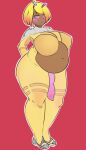  abdominal_bulge ahoge alien alien_humanoid antennae_(anatomy) bedroom_eyes belly big_belly big_penis blush bodysuit breasts brown_body brown_skin clothed clothing curvy_figure fan_character flat_colors genitals hair half-erect herm hi_res human humanoid hyper hyper_belly intersex m1rooo mammal multicolored_hair narrowed_eyes ovipositor ovipositor_penis partially_clothed penis purple_eyes seductive simple_background skinsuit solo thick_thighs tight_clothing voluptuous 