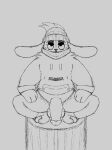  anthro balls beanie clothing crouching digital_drawing_(artwork) digital_media_(artwork) ears_down erection eyebrows fan_character generation_8_pokemon genitals grey_background half-closed_eyes hat headgear headwear hi_res jacket lagomorph leporid mammal narrowed_eyes nauiho nintendo nonbinary_(lore) paws pivoted_ears pokemon pokemon_(species) rabbit raboot requested_art saggy_balls simple_background sketch solo standing_on_object thick_eyebrows topwear video_games 