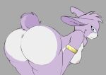  anthro anus big_butt breasts butt dragon_ball dragon_ball_super fan_character female god_of_destruction hi_res jewelry lagomorph leporid looking_at_viewer mammal nipples nude pinot rabbit salicepalico simple_background simple_coloring solo 