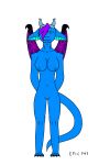  anthro blue_body blue_tail breasts dragon epic747 female genitals hi_res horn nova-b purple_wings pussy solo teal_eyes wings 