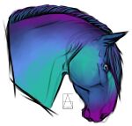  ambiguous_gender c.dn digital_media_(artwork) equid equine feral hair hi_res horse mammal multicolored_body multicolored_eyes multicolored_hair simple_background solo stellar_(wasen) 