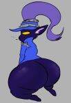  absurd_res anthro big_butt butt clothed clothing digital_media_(artwork) fur gaze_(artist) hat headgear headwear hi_res huge_butt humanoid hyper hyper_butt league_of_legends looking_at_viewer looking_back male mammal riot_games simple_background solo thick_thighs veigar video_games wide_hips yordle 