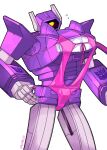  clothed_robot decepticon hand_on_hip highres kotone_a looking_down mecha one-eyed robot science_fiction shockwave_(transformers) solo transformers yellow_eyes 