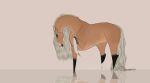  ambiguous_gender blonde_hair blonde_mane daisy_(wasen) digital_media_(artwork) equid equine facial_markings feral hair head_markings horse looking_at_viewer mammal mane markings mavess raised_leg simple_background solo yellow_tail 