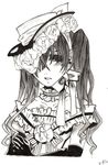  ciel_phantomhive kuroshitsuji male monochrome sketch 