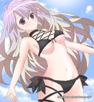  asymmetrical_clothes bikini gradient_hair hijiri_byakuren multicolored_hair omuni solo swimsuit touhou 