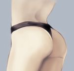  ass ass_focus bad_id bad_pixiv_id black_panties close-up copyright_request from_behind panties simple_background solo stf_amagihana thong underwear 
