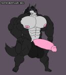  abs anthro balls big_balls big_muscles big_penis black_body black_fur black_hair blue_eyes canid canine canis feet fur genitals hair hi_res huge_balls huge_muscles huge_penis humanoid humanoid_genitalia humanoid_hands humanoid_penis hyper hyper_genitalia hyper_penis male mammal muscular muscular_male nipples nsfwworldordynary nude penis pink_nipples silver_hair solo teeth tipping wild_tooth_(character) wolf 