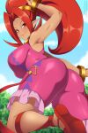  big_breasts big_butt breasts butt female hair hi_res humanoid lindaroze_(artist) nintendo not_furry red_hair solo the_legend_of_zelda video_games 