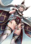  animal_ears breasts cat_ears chest_jewel cleavage detached_sleeves facial_mark highleg highleg_leotard highres leotard long_hair low_twintails nia_(blade)_(xenoblade) nia_(xenoblade) ravenhart small_breasts thighhighs twintails very_long_hair xenoblade_chronicles_(series) xenoblade_chronicles_2 yellow_eyes 