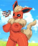  absurd_res anthro ashraely big_breasts blush breasts curvy_figure eeveelution female flareon fur generation_1_pokemon genitals hi_res huge_breasts looking_at_viewer mammal nintendo nude open_mouth pokemon pokemon_(species) pussy thick_thighs video_games voluptuous wide_hips 