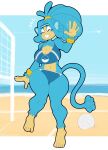  2022 5_fingers 5_toes absurd_res anthro ball beach big_breasts breasts cleavage clothed clothing eyes_closed feet female fingers generation_5_pokemon hi_res mehdrawings nintendo pokemon pokemon_(species) seaside shelly_(mehdrawings) simipour smile solo toes video_games volleyball_(ball) volleyball_net 