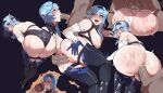  anal ass ass_focus black_hairband breasts dark-skinned_male dark_skin deep_penetration drunk eula_(genshin_impact) hairband highres huge_ass instant_loss large_breasts mating_press medium_hair nyantcha sex thick_thighs thighs vaginal 