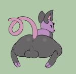  2022 2_toes anthro anus atherol backsack balls big_butt butt claws curled_tail eyes_closed feet forehead_gem generation_3_pokemon genitals green_background grey_body grey_skin grumpig male mammal nintendo perineum pink_body pink_skin pokemon pokemon_(species) presenting presenting_hindquarters purple_body purple_skin rear_view simple_background solo suid suina sus_(pig) toe_claws toes video_games 