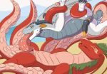  abdominal_bulge all_the_way_through anal anal_penetration animated beach bound carab_(thunderlordtoril) dorak_(artist) dragon duo extreme_penetration feral genitals grey_body grey_scales male male/male marco_(marcopt1) multi_genitalia octopus_dragon oral penetration penis red_body scales seaside silver_body size_difference tentacles x-ray_vision yellow_eyes 