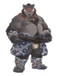  2022 absurd_res anthro black_body bulge clothing hi_res humanoid_hands huynhduyad14 kemono male mammal nipple_piercing nipples overweight overweight_male piercing simple_background solo suid suina sus_(pig) underwear wild_boar 