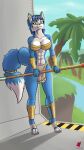  abs anthro athletic athletic_female female harkrun hi_res jungle krystal looking_at_viewer nintendo skimpy_armor solo spacecraft standing star_fox vehicle video_games 