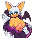  ambiguous_gender anthro big_breasts bodily_fluids breasts chiropteran disembodied_hand female female/ambiguous hi_res huge_breasts mammal matospectoru membrane_(anatomy) membranous_wings nipples one_breast_out rouge_the_bat sega simple_background sonic_the_hedgehog_(series) sweat white_background wings 