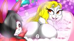  anus big_butt blazedscarf blonde_hair breasts broodal bubble_bath butt butt_grab duo female genitals hair hair_over_eye hand_on_butt hariet_(mario) hi_res huge_butt lagomorph leporid mammal mario_bros nintendo nude one_eye_obstructed pussy rabbit super_mario_odyssey video_games 