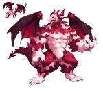  absurd_res anthro cake claws cookie_run cookie_run_kingdom dessert devsisters dragon food hi_res horn humanoid long_tail male muscular nipples red_body red_eyes red_velvet_dragon_(cookie_run) scalie sharp_claws sharp_teeth solo teeth white_body wings yed 