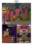  animal_crossing anthro atrolux blush breast_grab breasts brother brother_and_sister canid canine canis clothing comic digby_(animal_crossing) domestic_dog female hand_on_breast hi_res incest_(lore) isabelle_(animal_crossing) male mammal night nintendo outside plant sibling sister subscribestar surprised_expression tree twins video_games 