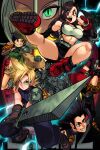  6+boys 6+girls ahoge alex_ahad armor black_panties black_skirt buster_sword clair_andrews cloud_strife crop_top dasher_inoba django_(ehrigeiz) ehrgeiz final_fantasy final_fantasy_vii godhand_(ehrgeiz) han_daehan headband highres kicking kishibojin_yoko koji_masuda lee_shuwen multiple_boys multiple_girls panties prince_doza sasuke_(ehrigeiz) sephiroth shoulder_armor shuriken skirt sleeveless sleeveless_turtleneck smile spiked_hair sword tifa_lockhart turtleneck underwear vincent_valentine weapon wolf_girl_jo yuffie_kisaragi zack_fair 