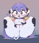  absurd_res anthro anus blush breasts canid canine canis clothed clothing domestic_dog female genitals hi_res lemonspark_nwt looking_at_viewer mammal nipples no_underwear open_mouth purple_eyes pussy solo spread_legs spreading white_body 