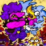  alphys anthro asphyxiation avian berdly bird bracelet choking cycadaacolyte deltarune excited eyewear female glasses jewelry male monster spiked_bracelet spikes strangling susie_(deltarune) undertale_(series) video_games 