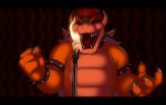  2022 anthro biped bowser bracelet burning claws collar digital_media_(artwork) eyes_closed finger_claws fire green_body hair horn jewelry koopa male mario_bros microphone nintendo red_hair rustymiko scalie sharp_teeth singing solo spiked_bracelet spiked_collar spikes teeth tenacious_d video_games yellow_body 