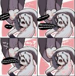  &lt;3 4_panel_comic accidentally_gay anal anthro collar duo helluva_boss hi_res jarlium loona_(helluva_boss) male male/male moan orientation_play shaded spiked_collar spikes tail_motion tailwag text vortex_(helluva_boss) 