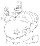  2017 anthro belly belt big_belly canid canine canis claws clothed clothing disney fur hand_on_stomach hat hat_feather headgear headwear holding_object holding_pouch holding_purse looking_aside loose_feather male mammal medallion obese obese_anthro obese_male overweight overweight_anthro overweight_male pouch_(anatomy) pouch_purse reagan700 robin_hood_(disney) sheriff_of_nottingham sheriff_star solo standing wolf 