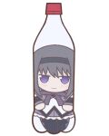  1girl akemi_homura argyle argyle_legwear black_hair black_hairband black_pantyhose blush chibi closed_mouth fumo_(doll) hairband long_hair long_sleeves looking_at_viewer lowres mahou_shoujo_madoka_magica pantyhose purple_eyes smile solo yuno385 