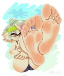  2022 5_toes accessory animal_humanoid barefoot butt cephalopod cephalopod_humanoid clothing digit_ring ear_piercing ear_ring feet female foot_focus headband hi_res humanoid humanoid_feet humanoid_pointy_ears inkling jewelry light_body light_skin marie_(splatoon) marine marine_humanoid markings mole_(marking) mollusk mollusk_humanoid n_sktch nintendo piercing pseudo_hair pupils ring ring_piercing signature soles solo splatoon tentacle_hair tentacles toe_ring toes unusual_pupils video_games 