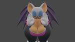  armwear bent_over black_clothing blue_makeup breasts bubble_butt butt chiropteran cleavage clothed clothing eyes_closed female footwear front_view fur hi_res mammal pose ree_boi rouge_the_bat sega smile solo sonic_the_hedgehog_(series) thick_thighs white_body white_clothing white_fur wings 