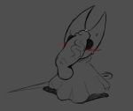  a_stranger12 anthro arachnid arthropod astranger big_penis black_eyes blush bodily_fluids cloak clothing disembodied_penis female floating genitals hollow_knight hornet_(hollow_knight) insect male penis sketch spider sweat team_cherry video_games weapon 