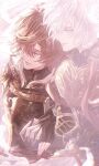  2boys bishounen black_gloves black_shirt blue_eyes brown_hair closed_eyes fingerless_gloves gloves granblue_fantasy happy_tears highres lucifer_(shingeki_no_bahamut) male_focus multiple_boys muramitsu_(d3jgv) sandalphon_(granblue_fantasy) shirt smile tagme tears white_hair 