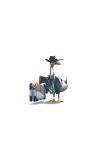  absurdres animal arknights bird black_headwear black_jacket clothed_animal duck duck_lord_(arknights) full_body green_necktie hat highres jacket necktie no_humans open_clothes open_jacket shirt simple_background standing suitcase utsuke white_background white_shirt 