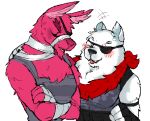  2022 anthro blush camelid digital_drawing_(artwork) digital_media_(artwork) duo epic_games fortnite fur llama low_res lt._john_llama male male/male mammal peach- polar_bear polar_patroller simple_background smile ursid ursine video_games 