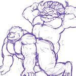  2_horns all_fours anthro arms_above_head bovid braided_mustache brother brothers caprine clenched_teeth curved_eyebrows demigod doggystyle dominant dominant_male duo eyes_closed facial_hair flexing flexing_bicep flexing_both_biceps from_behind_position gongo_kotijan horn horn_markings incest_(lore) kneeling league_of_legends looking_at_another looking_at_partner looking_pleasured male male/male male_penetrated male_penetrating male_penetrating_male mammal markings mature_anthro mature_male monochrome musclegut muscular muscular_arms muscular_male mustache ornn_(lol) pecs penetration polar_bear riot_games sex shoulder_tuft sibling simple_background sketch standing teeth tuft ursid ursine video_games volibear 