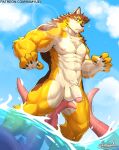  abs anthro balls barrel_(live-a-hero) canid canine canis flaccid genitals hi_res kamyuelo lifewonders live-a-hero male mammal muscular muscular_anthro muscular_male nipples nude pecs penis tentacles tentacles_on_male video_games wolf 